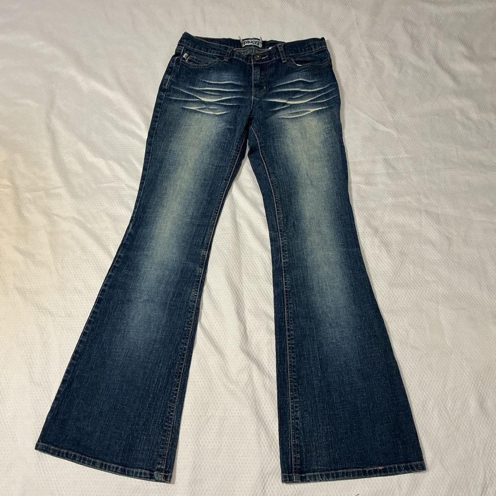 Plugg Dark Blue Flare Jeans